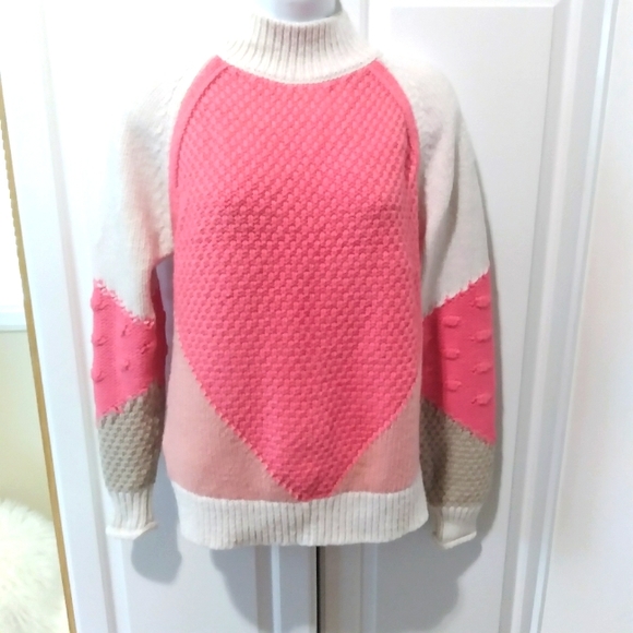 LOFT Women's Sweater Colorblock Stitchy Size XS - Picture 2 of 6
